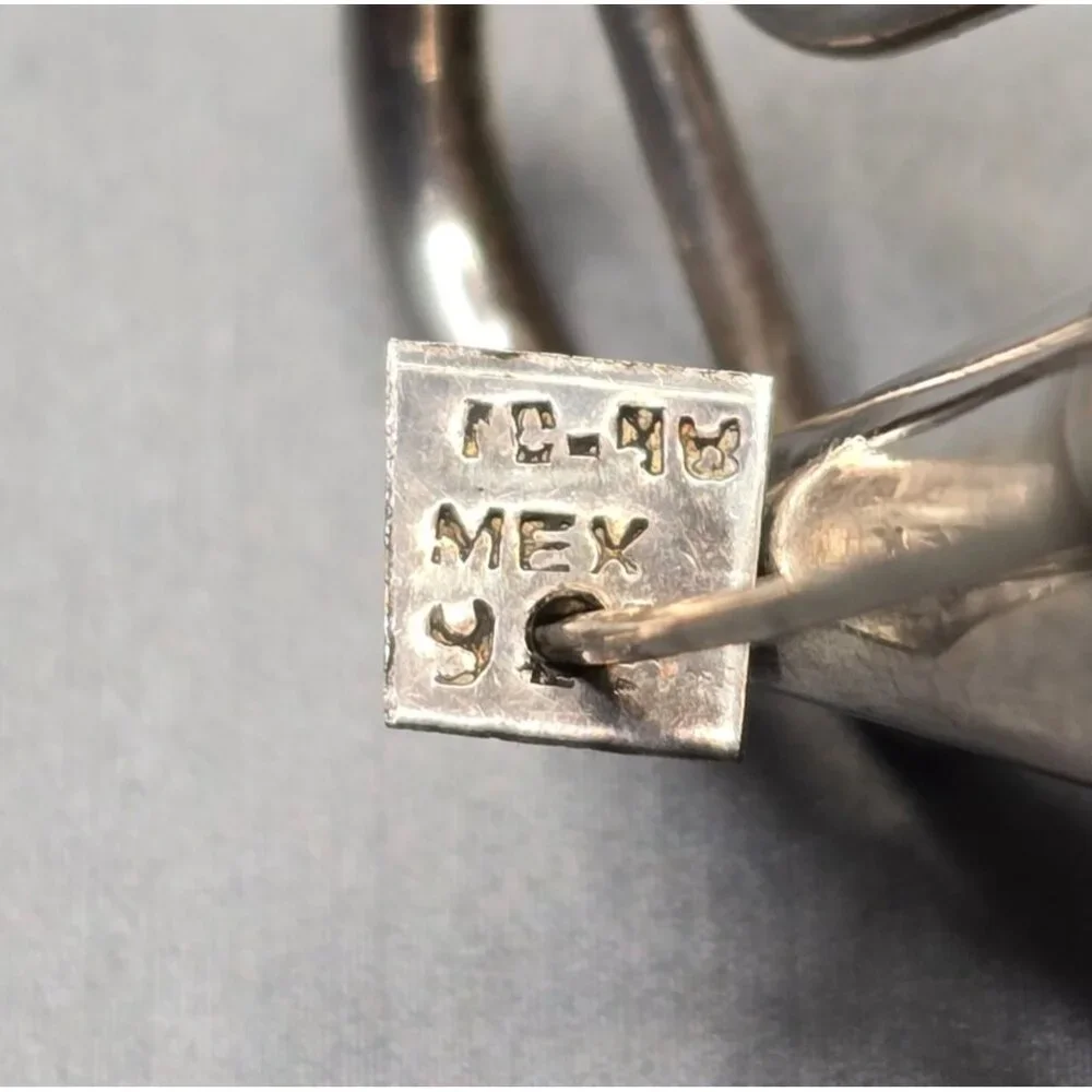 Vintage Taxco Sterling Silver French Horn Brooch Mexican Tuba Musical Pin TC-48 - Picture 5 of 12